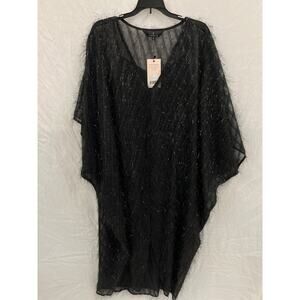 NWT Abbey Glass Rosemary Chiffon V Neck Caftan Dress size XL